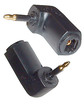 Right Angle Toslink-M to 3.5mm-M Fiber Optic Adapter